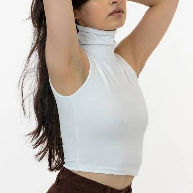 Los Angeles Apparel Sleeveless Turtleneck Crop Top