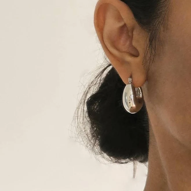 Chunky Thick Silver Tarnish Free Hoops