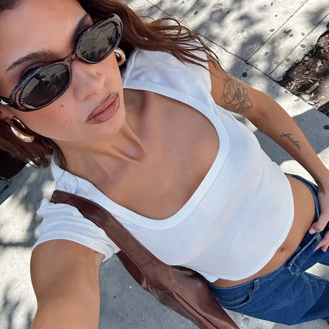 Princess Polly Baseline Square Neck Rib Top