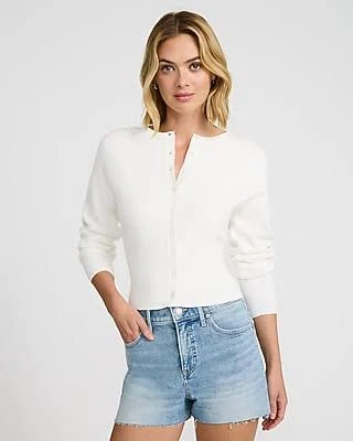 Express Women's High Waisted Light Wash Raw Hem Vintage Jean Shorts