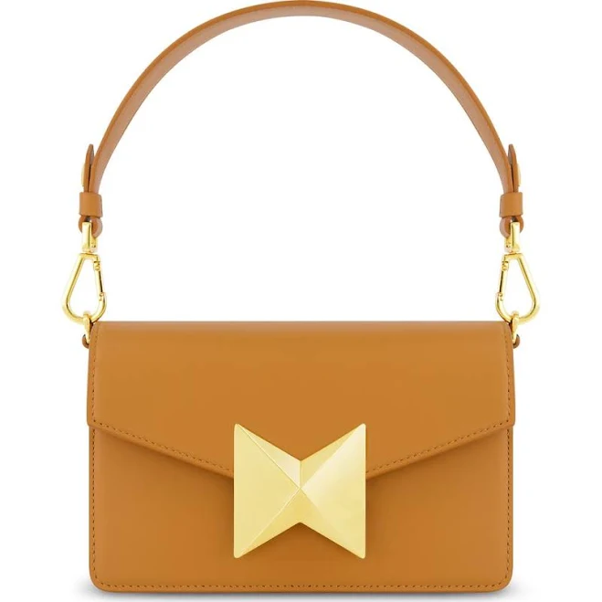 Mac Duggal Women's Classic Leather Shoulder Bag with Gold Hardware