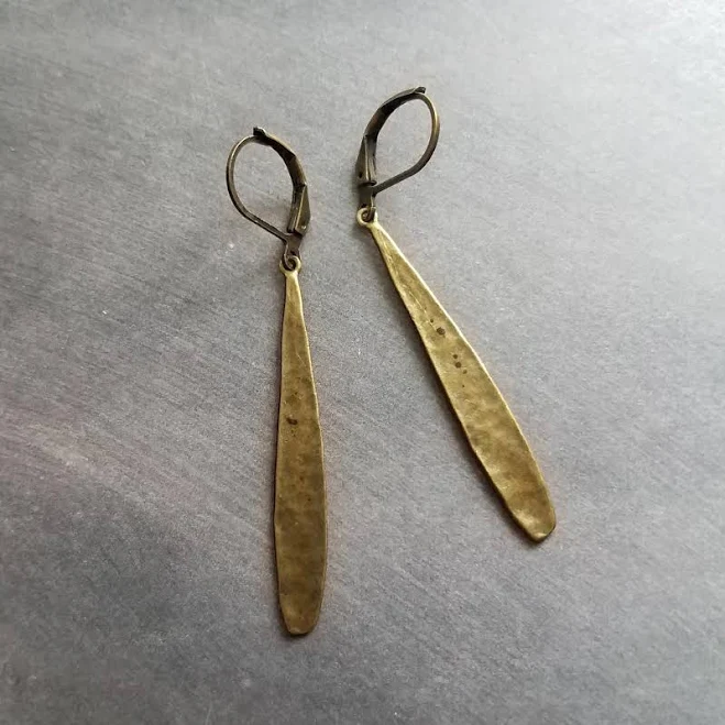 Antique Bronze Teardrop Earrings