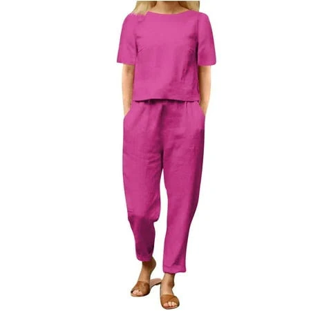 Women's Casual Linen 2 Piece Set
