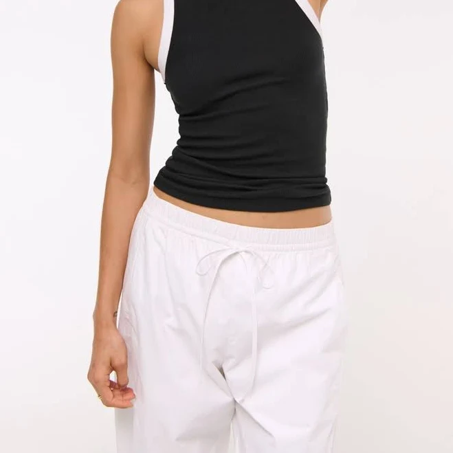 Abercrombie & Fitch Women's Essential Tuckable High-Neck Rib Tank