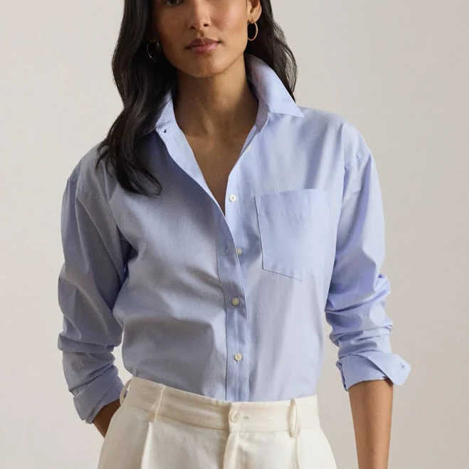 Lauren Ralph Lauren Women's Spread Collar Relaxed Fit Shirt