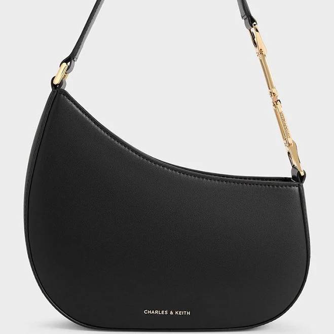 Charles & Keith Agatha Chain-Accent Shoulder Bag