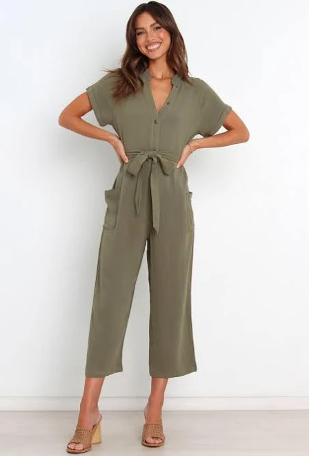 Petal & Pup Women's Archie Tie Waist Linen Jumpsuit