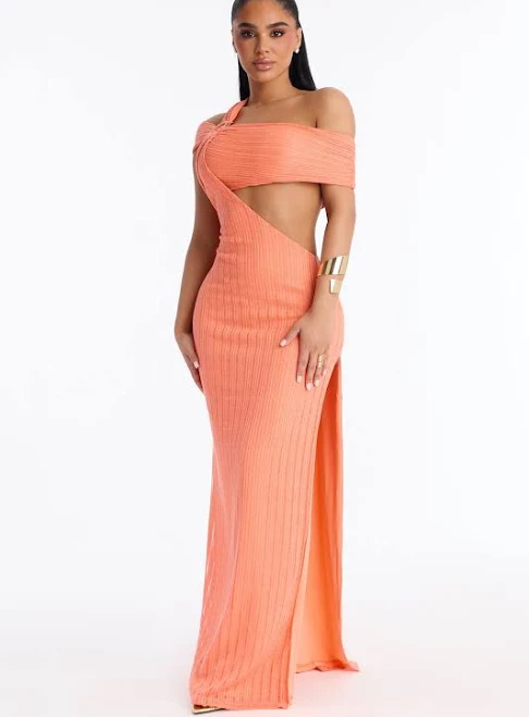 Fashion Nova Cut Out Sleeveless Criss Cross Maxi Dress