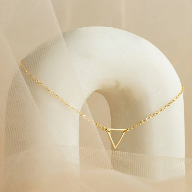 Tiny Triangle Gold Plated Necklace