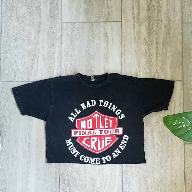 Vintage Rock Band Cropped Top Shirt