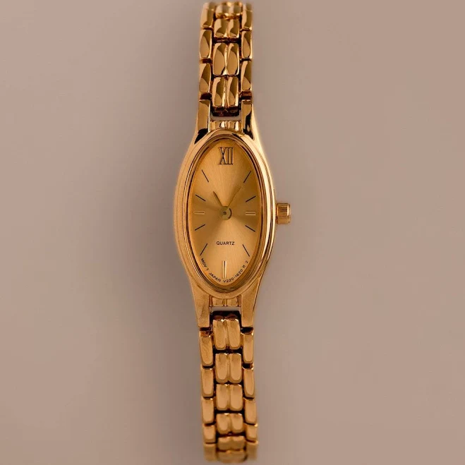 Caitlyn Minimalist Slim Oval Link Watch Timepiece