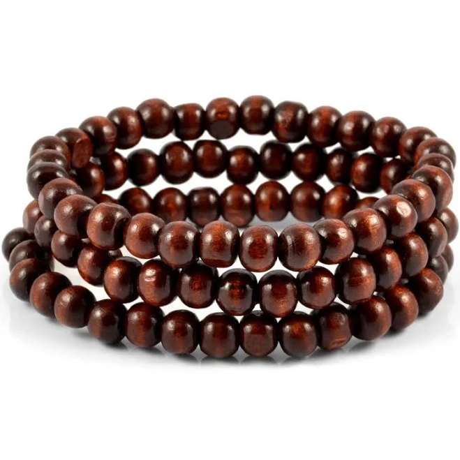 Men's Wood Bead Bracelet Set