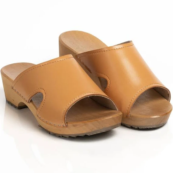 Vegan Leather Open Toe Clogs