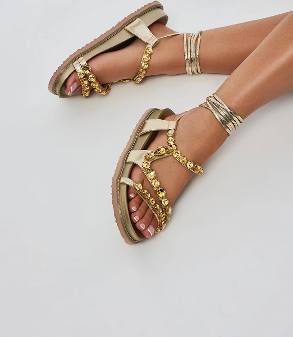 Fashion Nova Santana Embellished Sandals