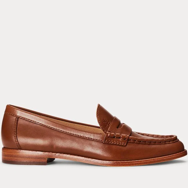 Ralph Lauren Women's Wynnie Burnished Leather Loafers