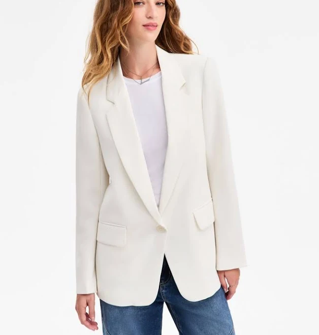Bar III Women's Oversized Crepe Blazer