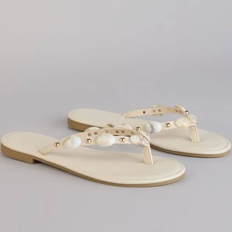 Windsor Coastal Crush Beaded Thong Sandals