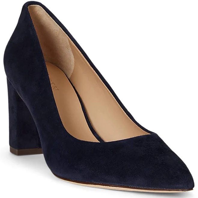 Ralph Lauren Women's Lanette Suede Block-Heel Pumps