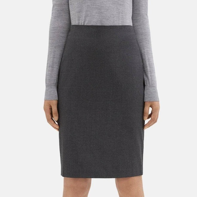 Pencil Skirt in Stretch Wool