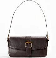 John Galt Brown Buckle Shoulder Bag