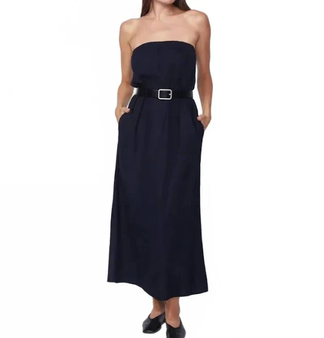 Stateside Linen Column Maxi Dress