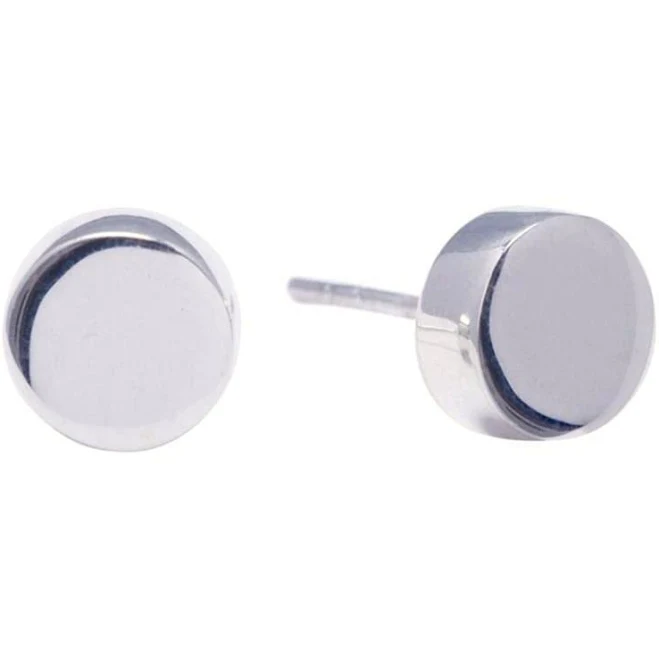 Sterling Silver Round Stud Earrings