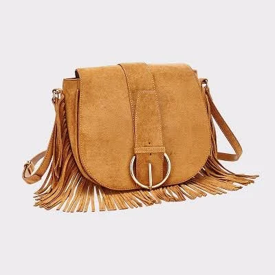 Lascana Women's Faux Suede Fringe Purse