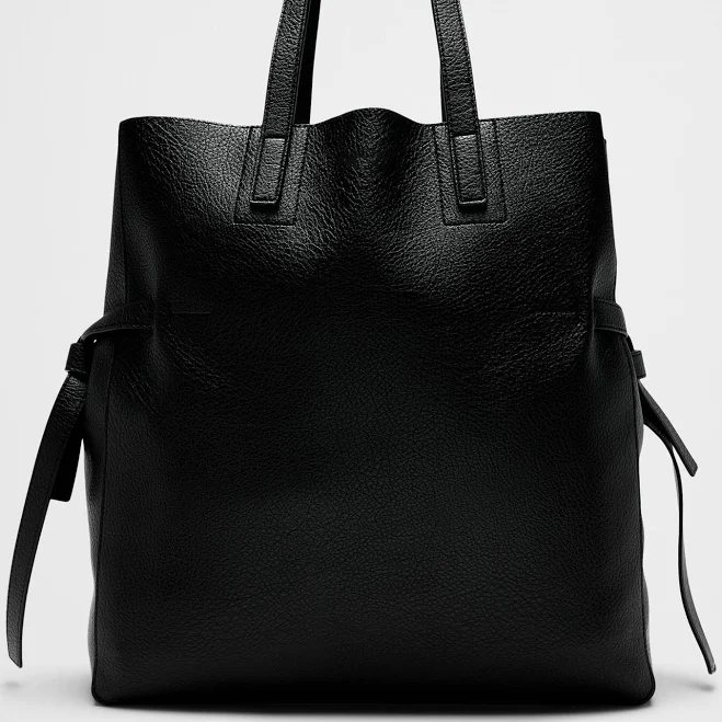Vegan Leather Tie-Side Tote