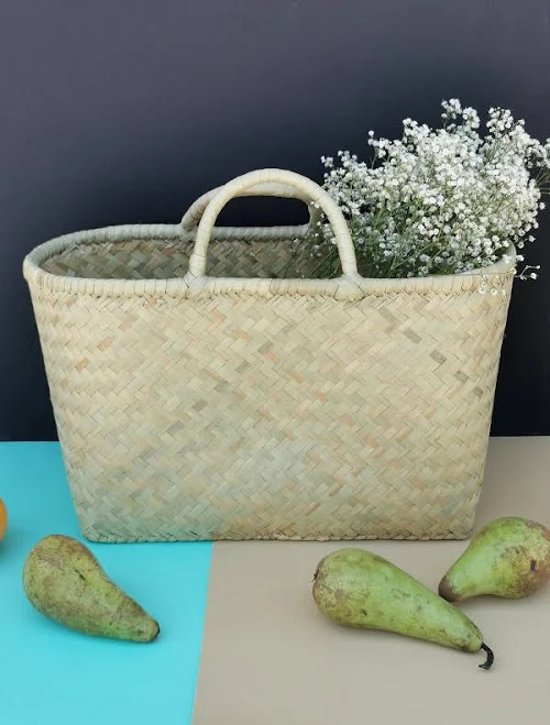 Natural woven straw tote basket, beach bag, market tote bag, chic picnic basket sizes S/M/L/XL/XXL