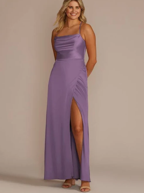 DB Studio Stretch Charmeuse Cowl Neck Dress