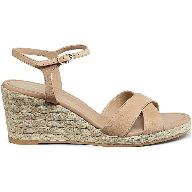 Stuart Weitzman Women's Dayna Suede Espadrille Wedge Sandals