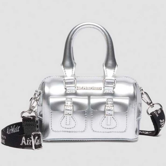Dr. Martens Mini Top Handle Bag in Metallic Patent Lamper