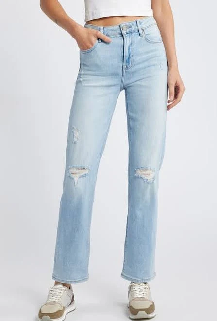 Hidden Jeans Women's Ripped Straight Leg Jeans