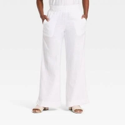 A New Day Women's Linen Wide Leg Pants