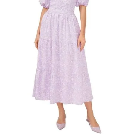 Riley & Rae Women's Printed Tiered Midi Skirt