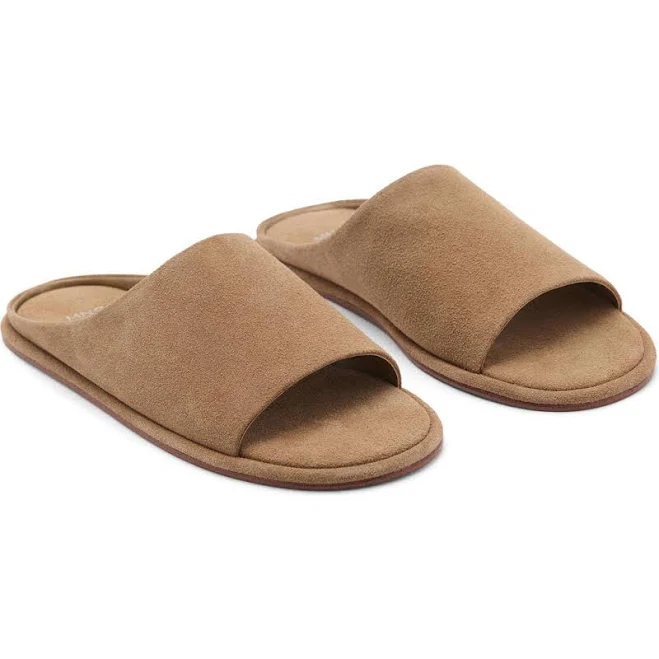 MANGO Women's Suede Leather Slide Sandals