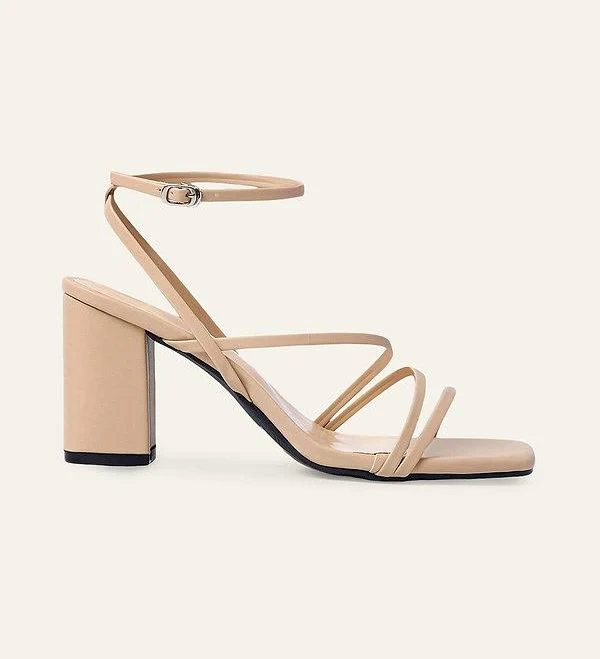 Azazie Women's High Block Heel PU Leather Shoes