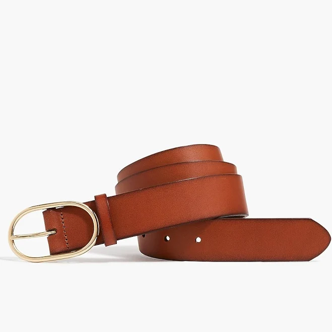 J.Crew Women's Oval-Buckle Leather Belt