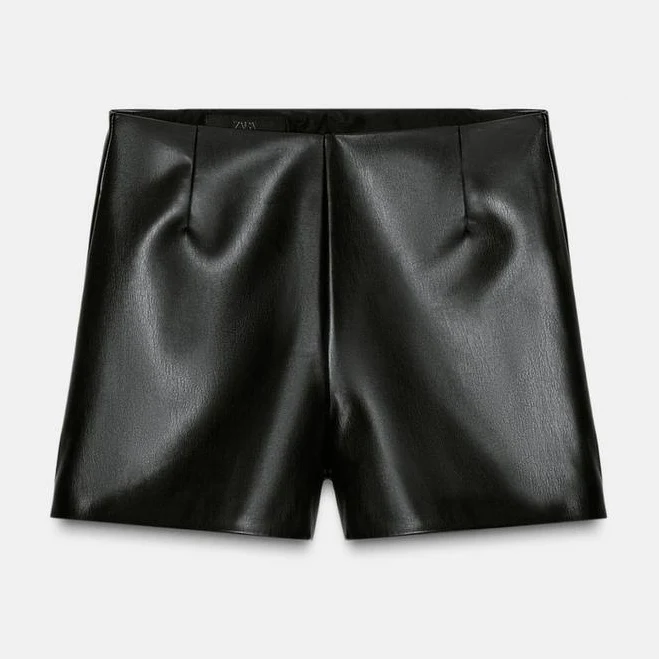 Zara Women's Faux Leather High-Waisted Shorts