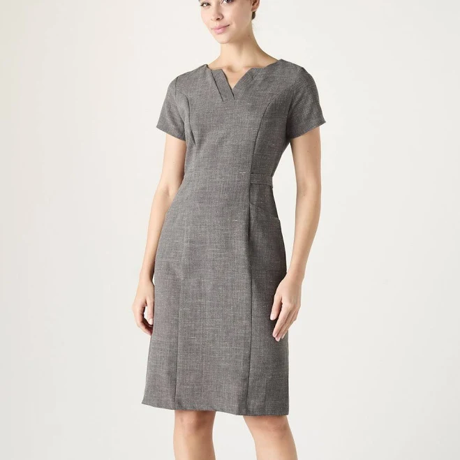 Simon Jersey Women's Linen Blend V-Neck Dress