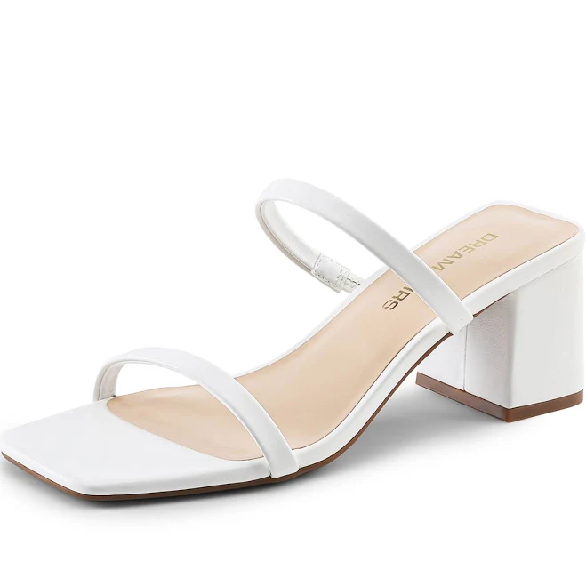 Dream Pairs Minimalist Thin Strap Block Heel Sandals