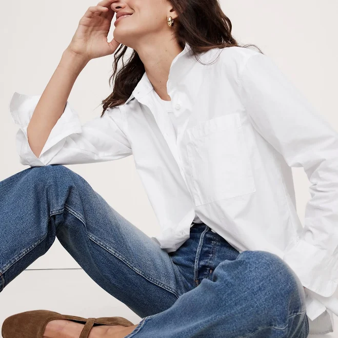 Banana Republic Women's The Oversized Shirt In Cotton Poplin