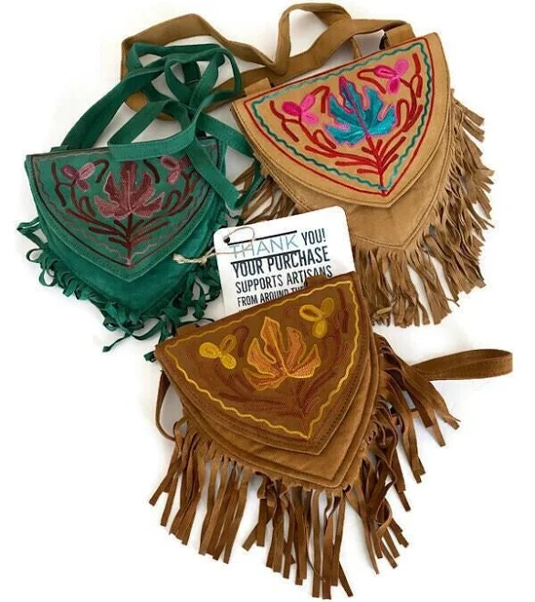 Bohemian Faux Suede Fringe Crossbody Bag