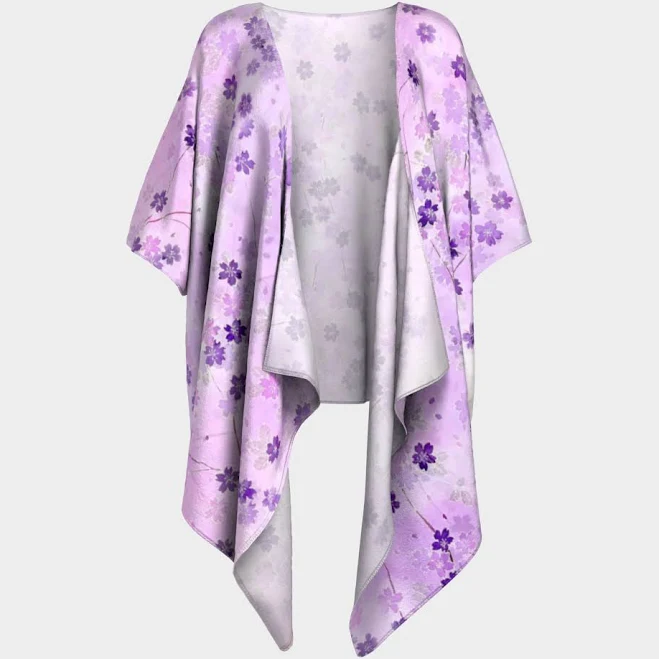 Sakura Sheer Fringe Kimono
