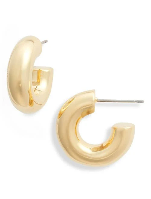 14K Gold Plated Demi Fine Chunky Hoop Earrings