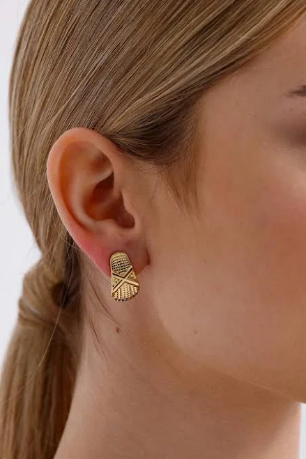 Textured Geometric Stud Earrings