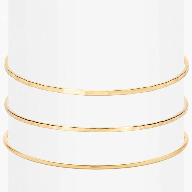 Brook and York Minimalist Gold Bangle Bracelet Set
