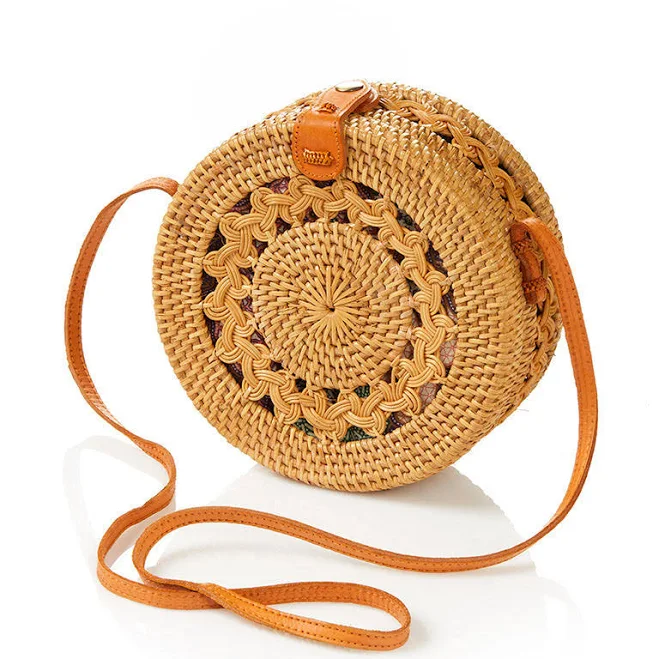 Matahari Rattan Round Crossbody Bag