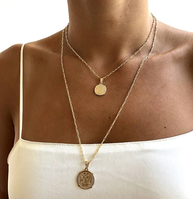 Dainty Gold Medallion Necklace