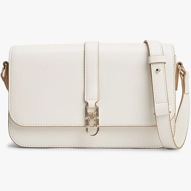 Tommy Hilfiger Women's Polished Monogram Flap Crossbody Bag